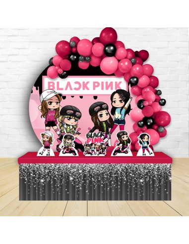 Kit Festa Redondo Black Pink Cute