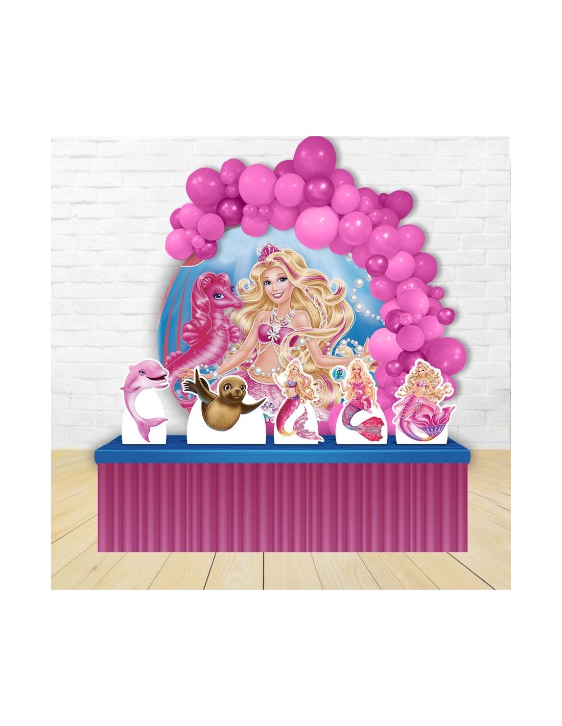 Kit Festa Redondo Barbie Sereia - Decoração Infantil