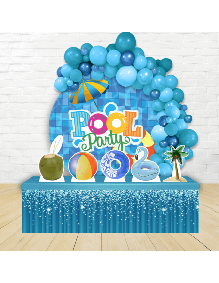 Kit Display + Painel 2x1,5m Festa Infantil Pool Party