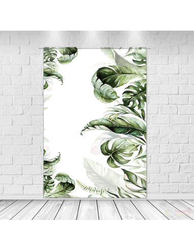 Painel Decoração Retangular Tecido Sublimado 1,50x2,20 Folhagem Verde Safari FLO-001