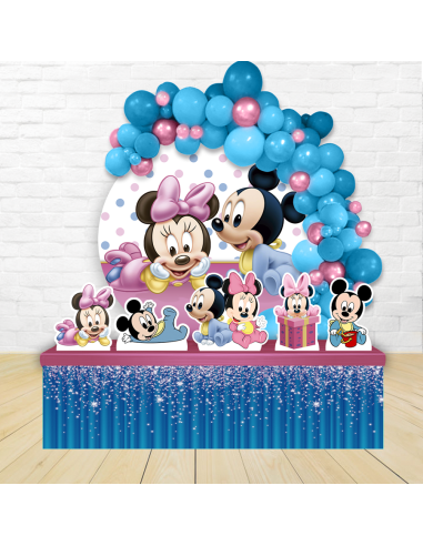 Kit Festa Redondo Mickey Baby e Minnie Baby