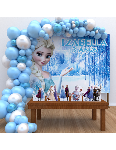 Kit Decoração de Aniversário Personalizado Frozen (Ouro)