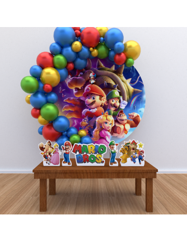 Kit Festa Redondo Super Mario Bros Filme - Decoração Infantil