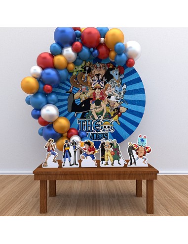 Kit Decoração Painel Redondo + Displays Personalizado One Piece