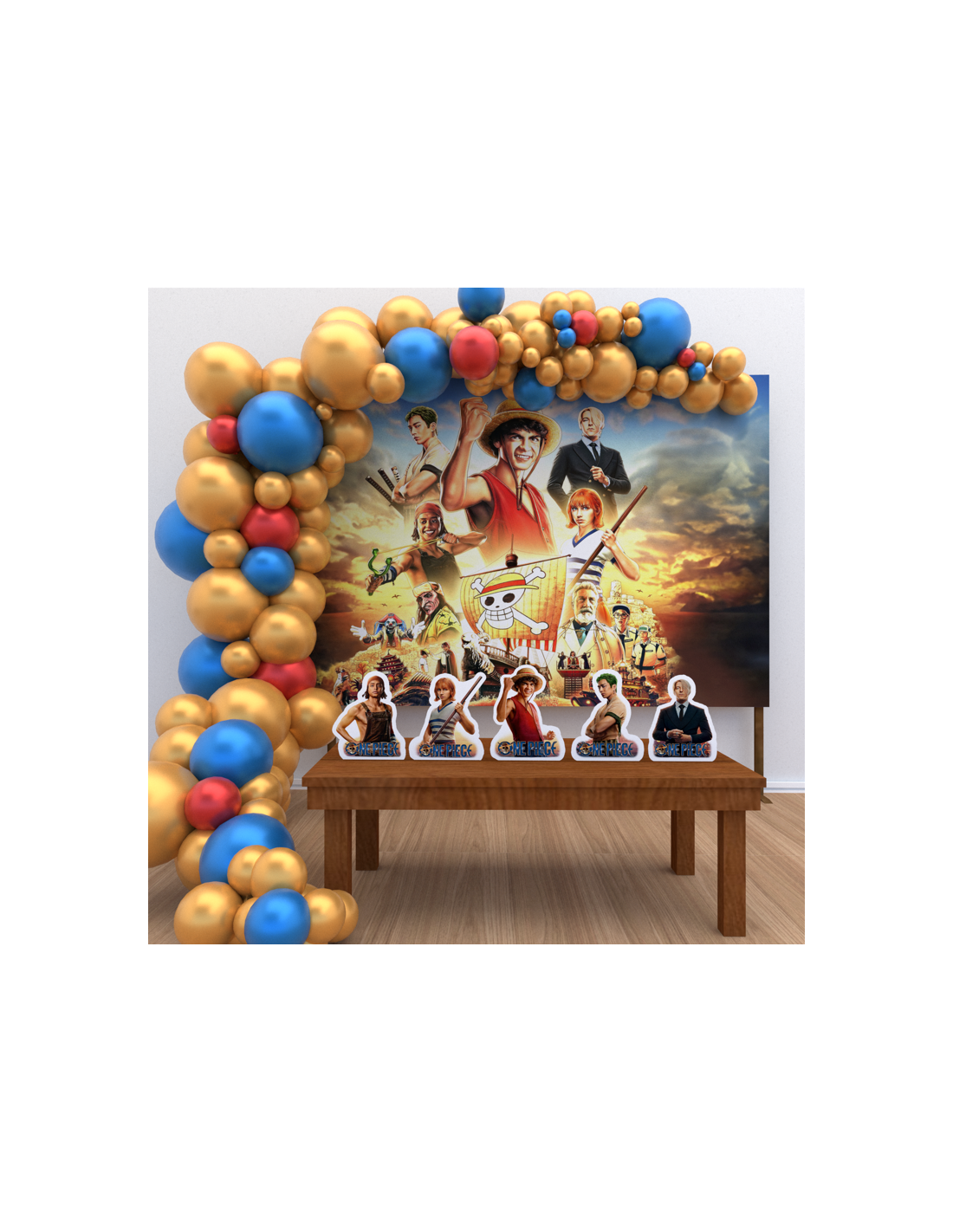 Kit Decoração de Festa One Piece Completo Painel Grande