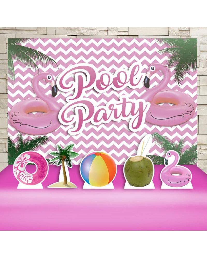 Kit Festa Pool Party Rosa (Prata)