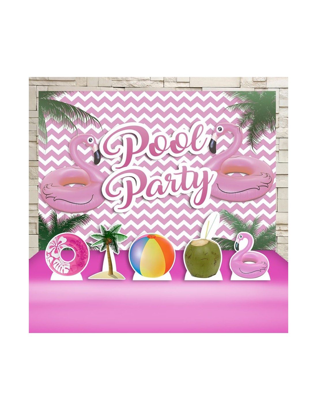 Kit Decoração Festa Pool Party Rosa Cenários Kit Prata - Impakto Visual -  Kit Decoração de Festa - Magazine Luiza